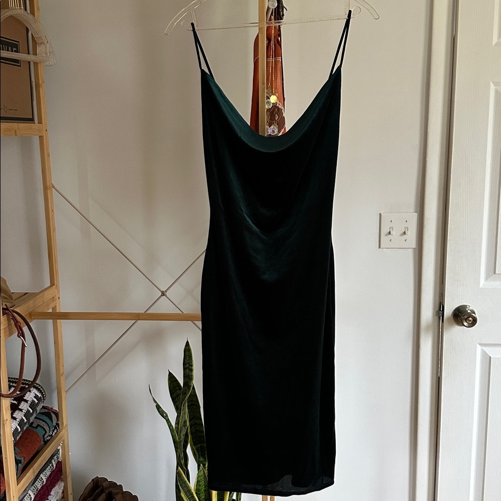 Lulu’s Dark Green Velvet dress